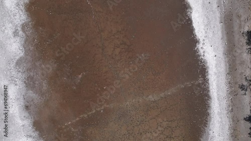 Patterns in a saltworks in the Caribbean - aerial view photo