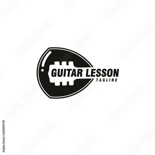pick guitar logo design vector template