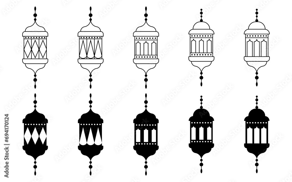 Ramadan Kareem. Islamic lamps a set of vector illustrations. Ramadan Kareem. Islamic lamps a set of vector illustrations.