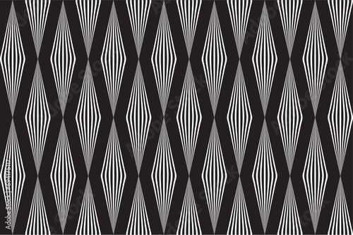 Geometric of pattern vector. Design vertical stripe of rhombus white on black background. Design print for illustration, textile, kids, cloth, cover, carpets, background, wallpaper. Set 10