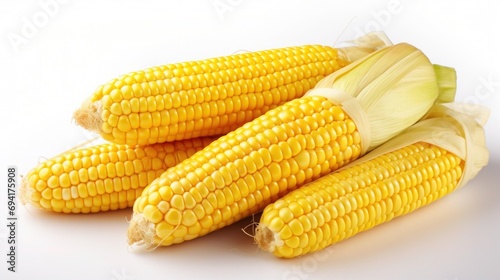 yellow corn on white background.generative ai