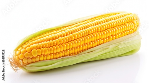 yellow corn on white background.generative ai