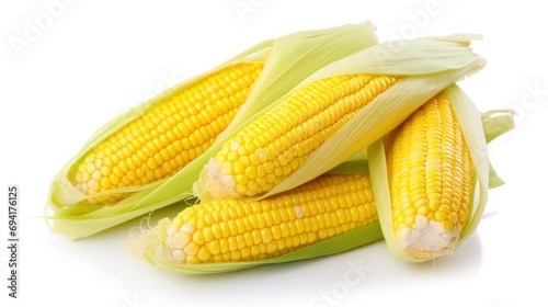 yellow corn on white background.generative ai