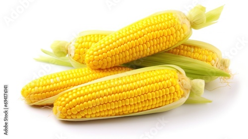 yellow corn on white background.generative ai