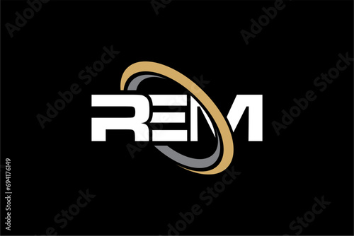 REM creative letter logo design vector icon illustration