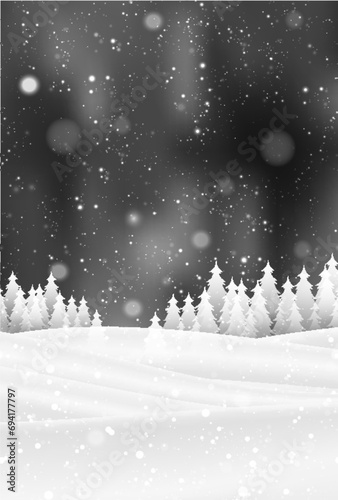 クリスマス　雪　風景　冬　背景