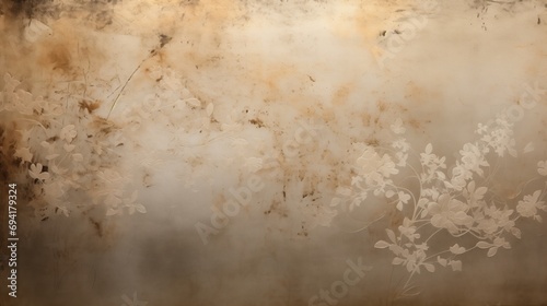 wall art features ethereal floral designs with a translucent quality against a textured backdrop with a neutral patina. Its delicate and graceful presence provides a serene and airy aesthetic,