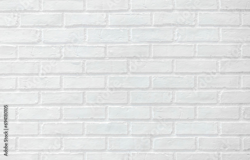 panorama white brick wall texture for pattern background.