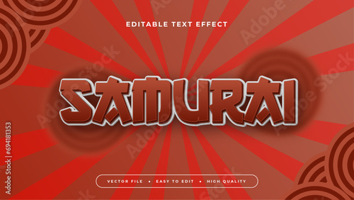 Samurai 3d editable text effect - font style. Japan japanese text effect
