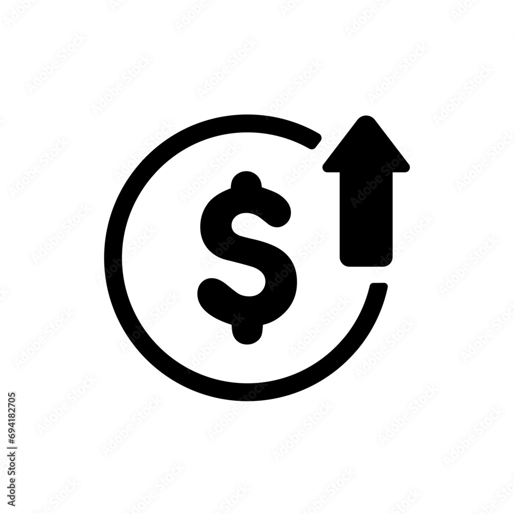 U.S. dollar rise vector icon illustration U.S. dollar rise vector icon illustration