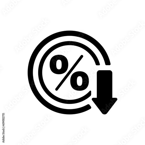 Interest rate cut vector icon illustration
