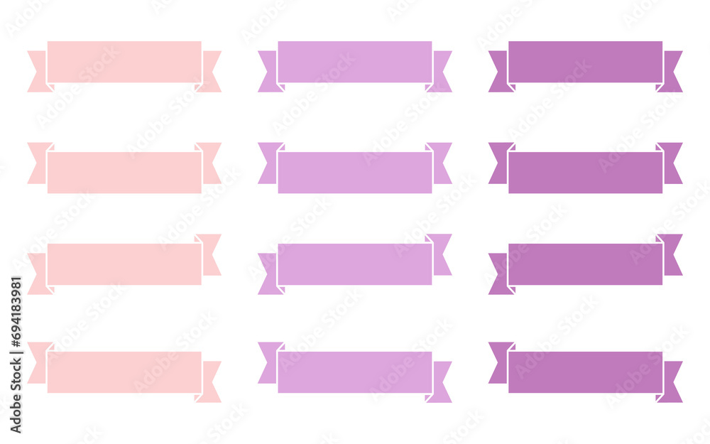 Set of modern simple banner ribbons. Decorative flag, tape for text, price tag, sale label, printable, planner, scrapbook, stickers, weekly days label. Set of modern simple banner ribbons. Decorative flag, tape for text, price tag, sale label, printable, planner, scrapbook, stickers, weekly days label.