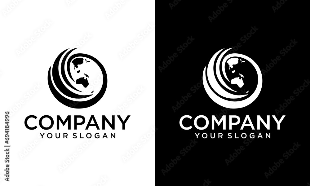 Creative modern globe world logo template vector illustration