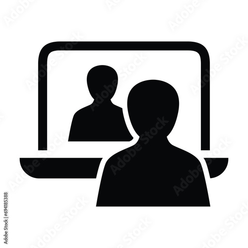 Video call meeting vector icon