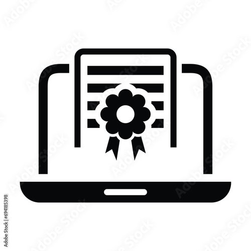 Online certificate degree vector icon