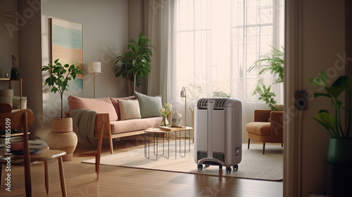 An air purifier in the living room