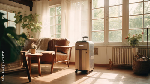 An air purifier in the living room