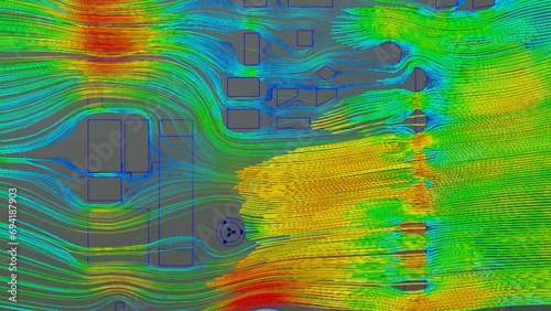 CFD simulation Computational fluid dynamics - Toronto wind airflow simulation photo