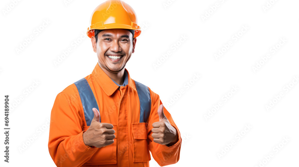 Happy smart engineer man smiling isolated without background. Happy smart engineer man smiling isolated without background.
