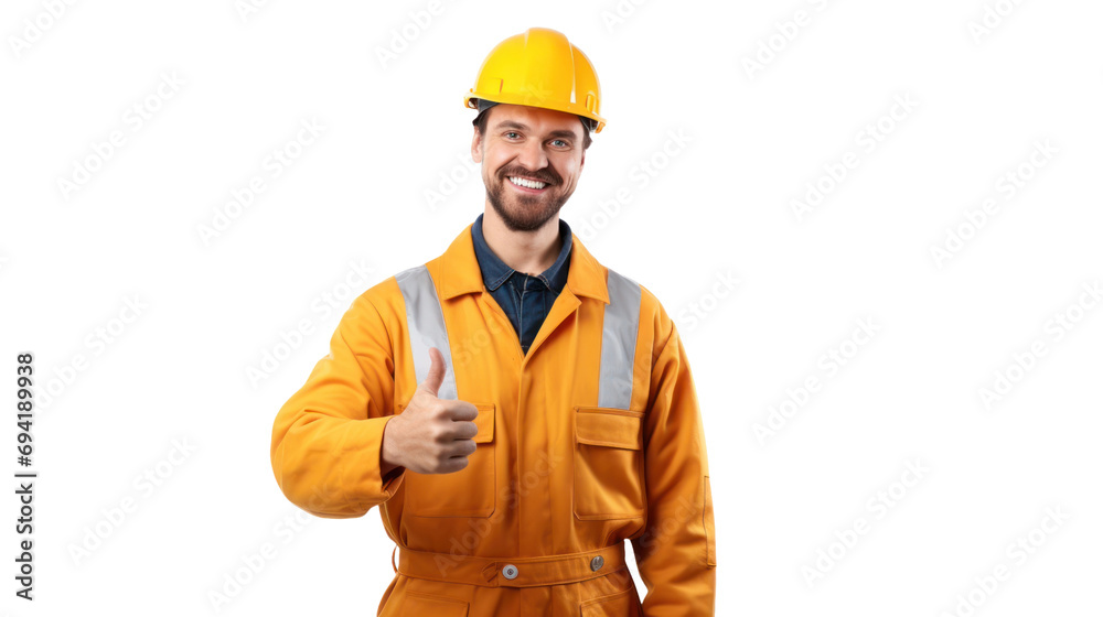 Happy smart engineer man smiling isolated without background. Happy smart engineer man smiling isolated without background.