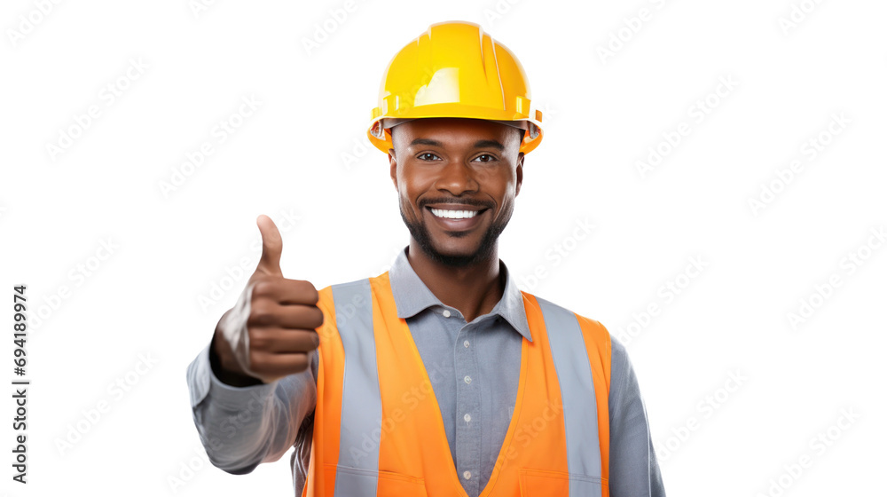 Happy smart engineer man smiling isolated without background. Happy smart engineer man smiling isolated without background.