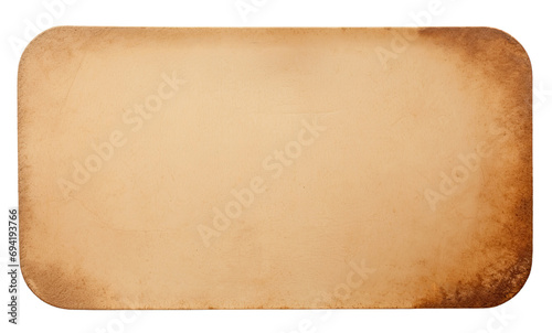 Blank old paper sheet isolated on transparent background