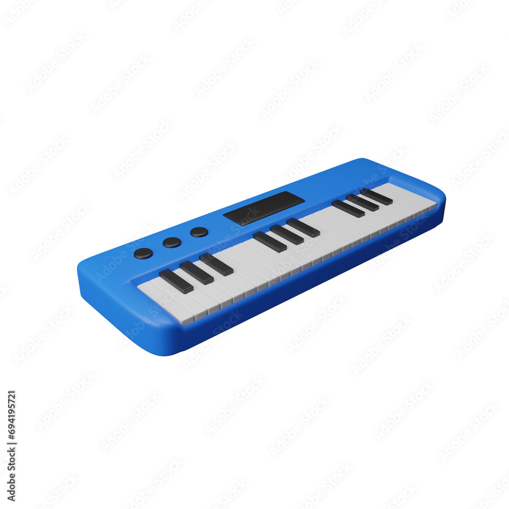 Keyboard Synthesizer 3D Icon, Suitable for additional elements in your design Keyboard Synthesizer 3D Icon, Suitable for additional elements in your design