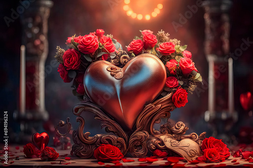 Love, valentine, colorful composition, symbolism and romance of love, February 14, Valentine's Day photo