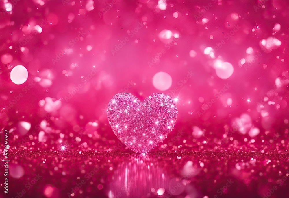 Valentines Shiny Pink Glitter Background With Defocused Abstract Lights stock photoValentine's Day - Holiday, Backgrounds, Heart Shape, Glittering, Color