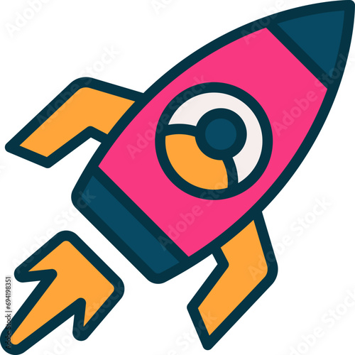 startup icon. vector filled color icon for your website, mobile, presentation, and logo design.