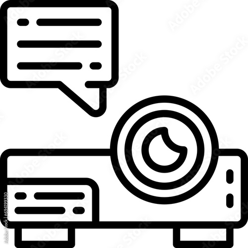 projector icon. vector line icon for your website, mobile, presentation, and logo design.