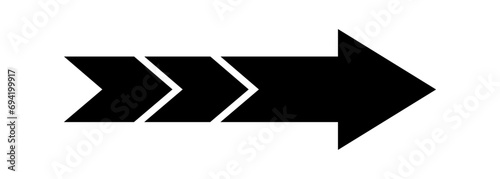 Black straight line arrow stripe series. Horizontal line arrow photo
