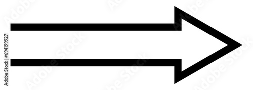 Black straight line arrow stripe series. Horizontal line arrow
