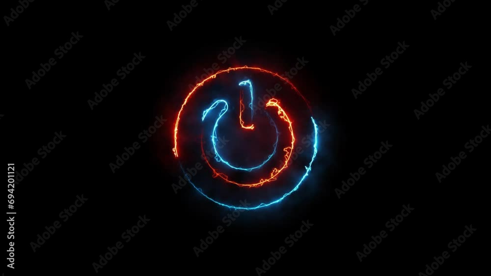 Neon power button animation 4k Neon power button animation 4k