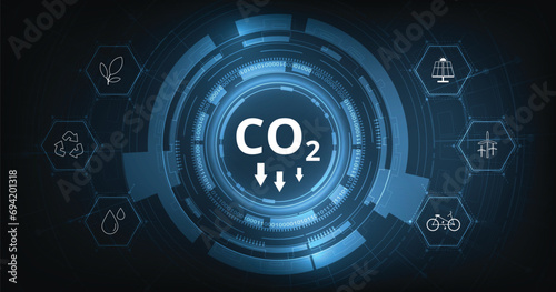 The idea of reducing CO2 emissions to limit global warming. Lower CO2 levels with sustainable development of renewable energy, planting trees, and green energy to stop climate change.	