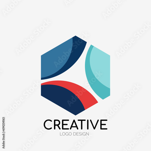 Modern abstract logo design. Geometric vector art. Clean overlapping lines and abstract shapes. Perfect for modern brand