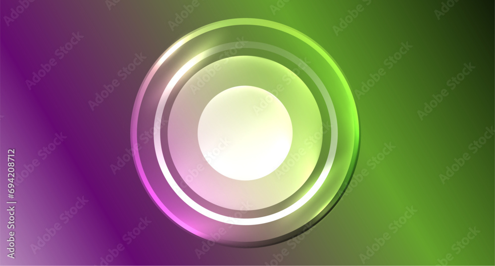 Neon glass circle copyspace for your text or product presentation geometric background. Vector illustration For Wallpaper, Banner, Background, Card, Book Illustration, landing page Neon glass circle copyspace for your text or product presentation geometric background. Vector illustration For Wallpaper, Banner, Background, Card, Book Illustration, landing page