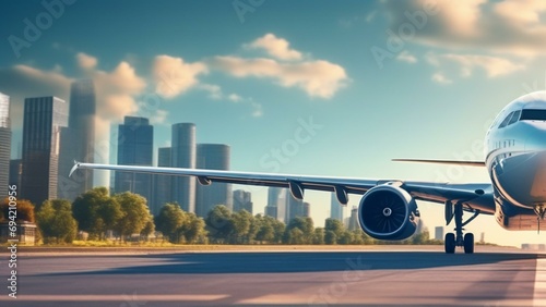 Wallpaper Mural travel airplane landing in beautiful city cinematic wallpaper Torontodigital.ca