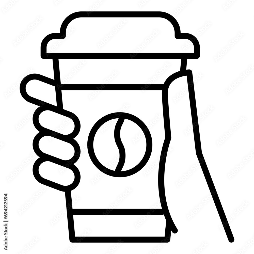 Hand holding a cup of coffee. Coffee icon Hand holding a cup of coffee. Coffee icon