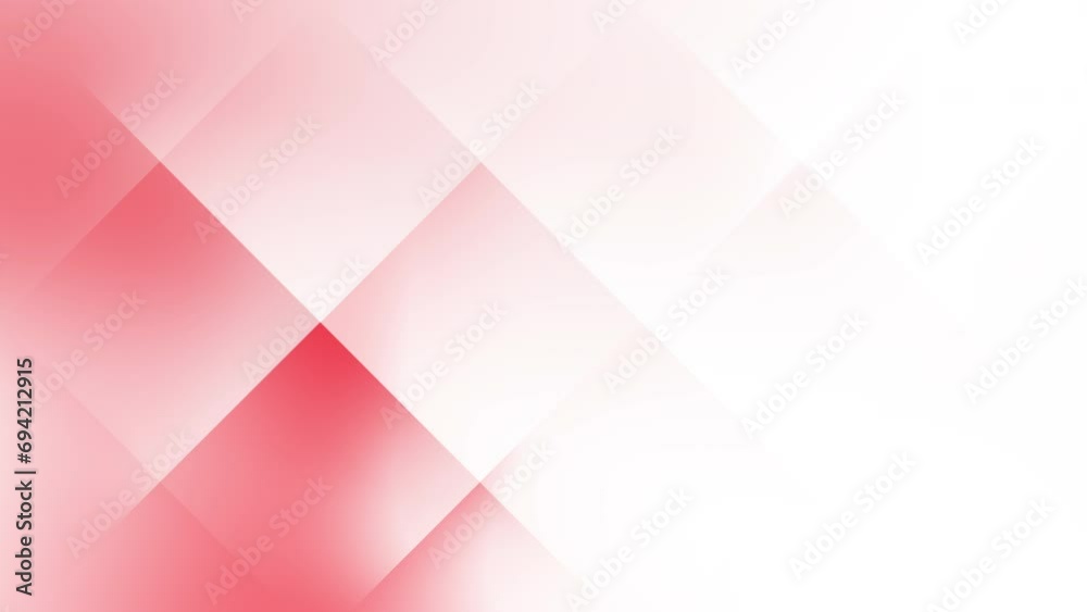 Red and white abstract motion background with geometric pattern. Seamless loop. 4K footage