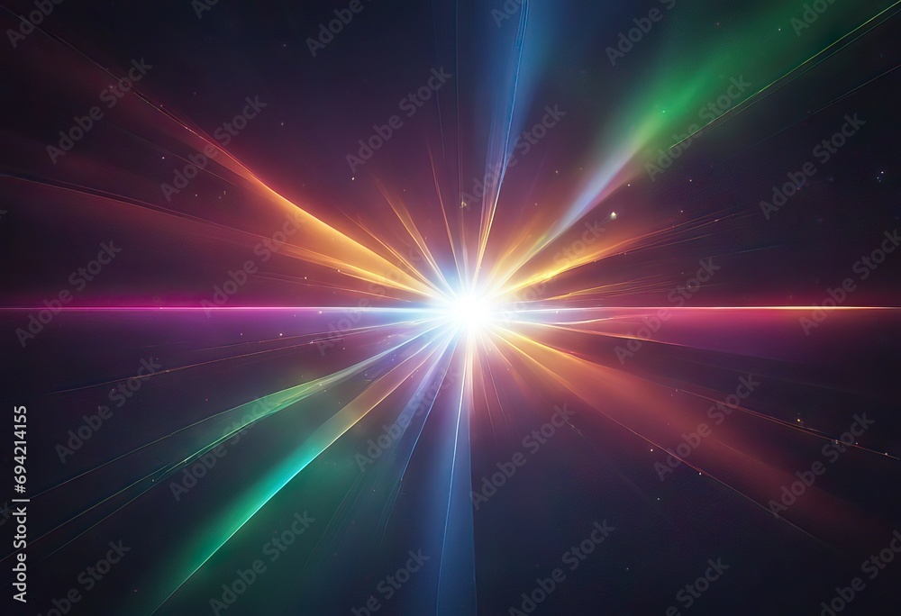 Holographic lens flare reflections. Vector realistic illustration of prism radial refraction sunbeams stock 