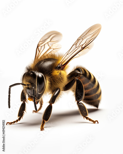 Cute Honey Bee animal nature concept isolated on white background. Bee mascot.