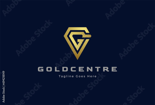 Free Download Initial GC or CG diamond Logo design. letter GC with diamond combination in gold color. usable for Jewelry and company logos. vector illustration - GFXLoad