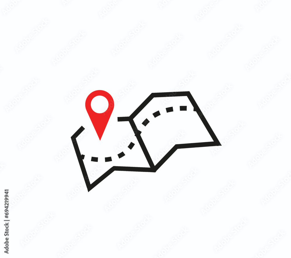 map icon flat design navigation point red for location map icon flat design navigation point red for location