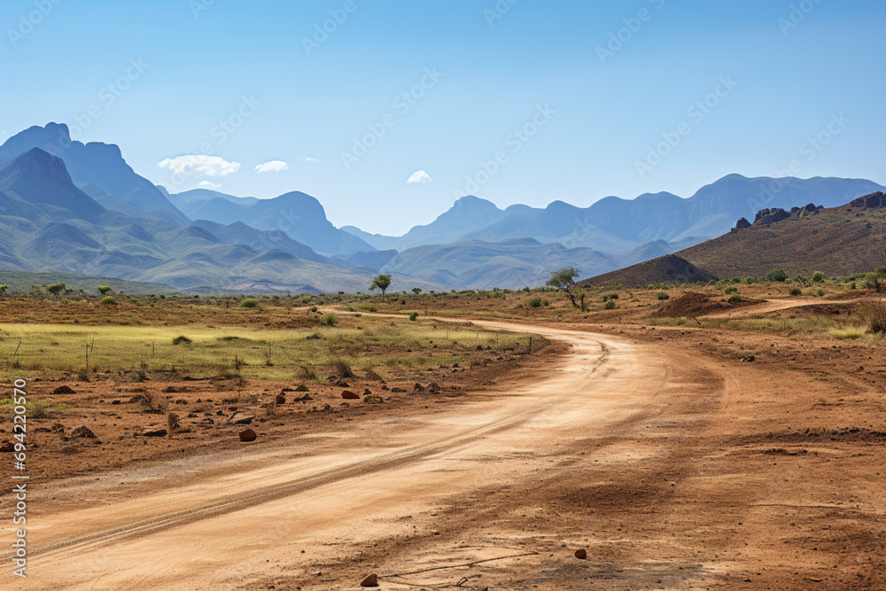 desert road landscape in the mountains