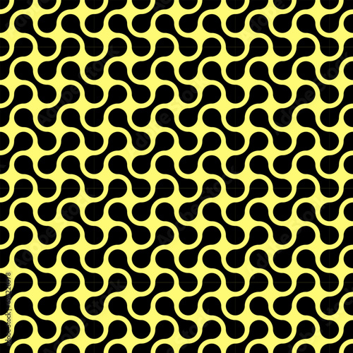 black colour meta balls patten design on yellow background