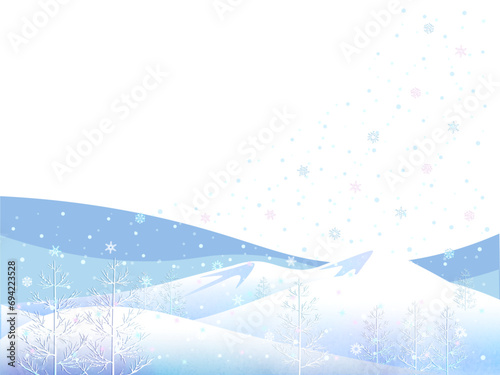 雪が降る風景イラスト