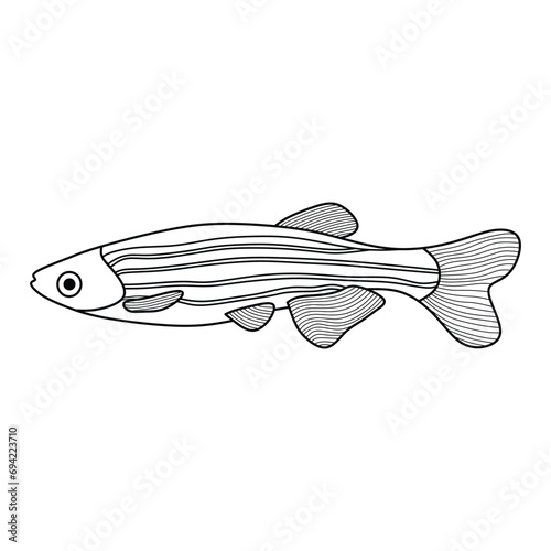 Hand drawn Cartoon Vector illustration zebra fish icon Isolated on White Background