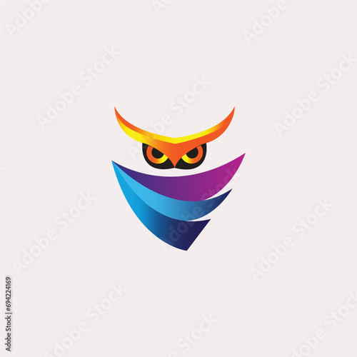 colorful owl logo icon  