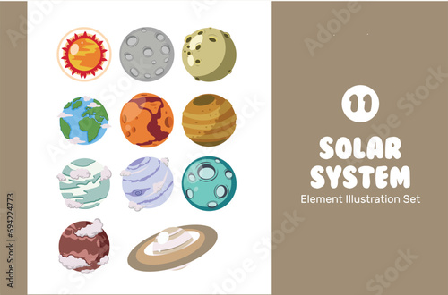 Solar System Illustration Set